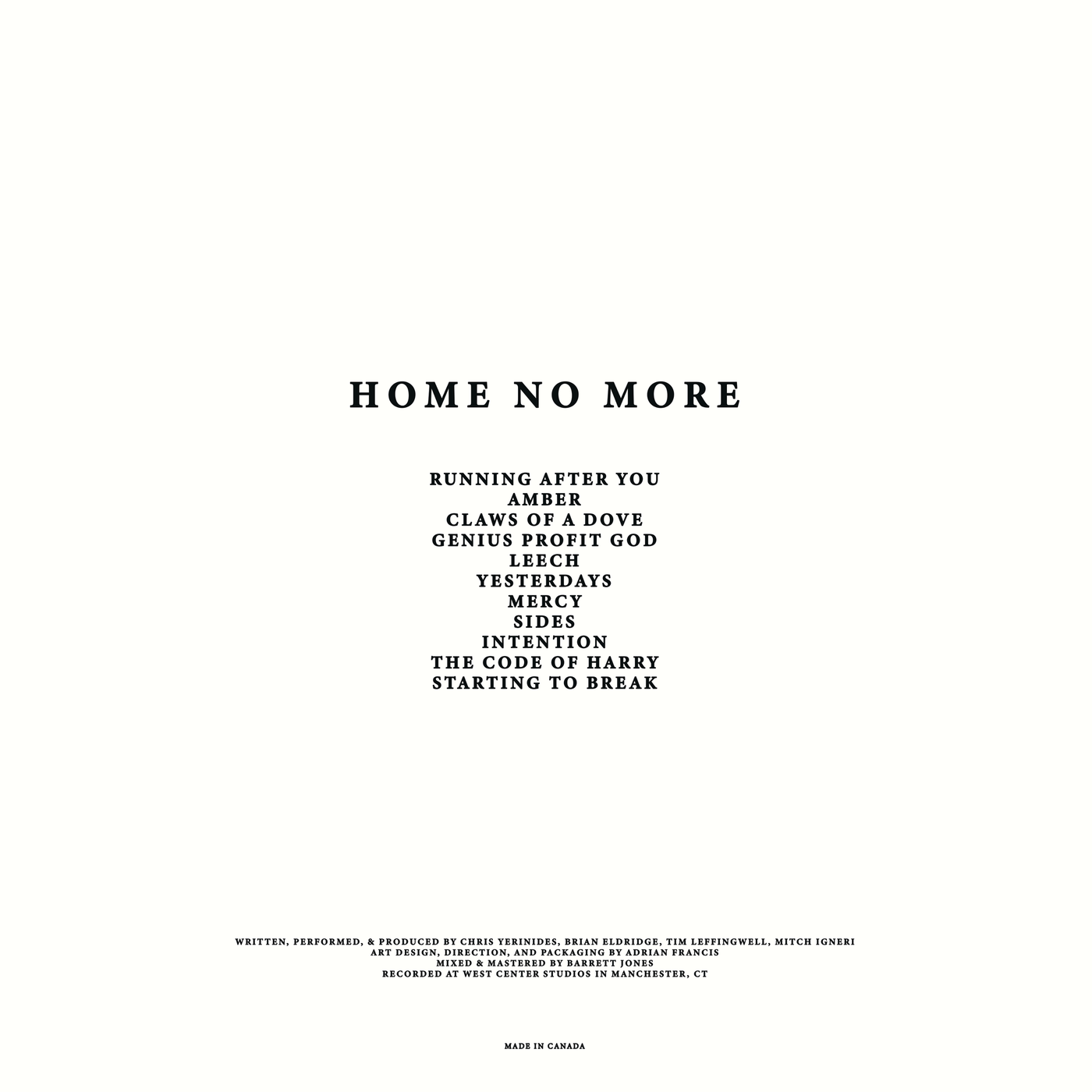 Album jacket back